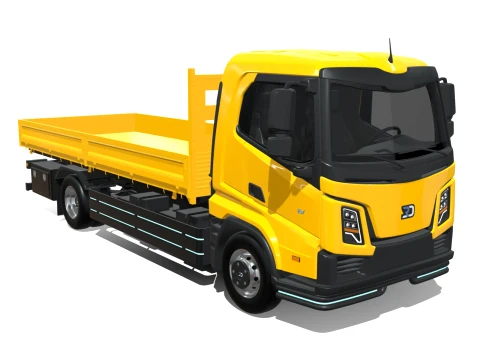 Rezoro3D eLento Truck Long Flatbed 3D Model