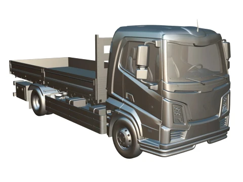 Rezoro3D eLento Truck Long Flatbed 3D Model