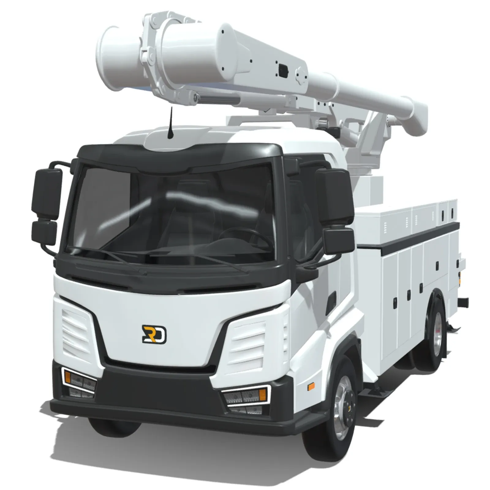 Rezoro3D Lento Vision Bucket Truck Short Body 3D Model .c4d .max .obj .3ds .fbx .stl .blend 