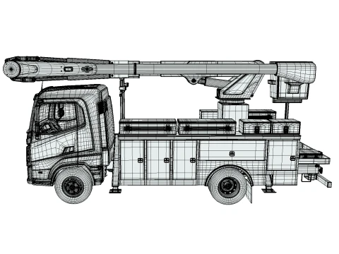 Rezoro3D Lento Vision Bucket Truck Short Body 3D Model