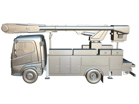 Rezoro3D Lento Vision Bucket Truck Short Body 3D Model
