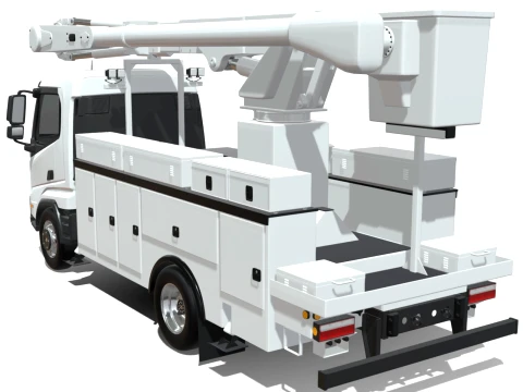 Rezoro3D Lento Vision Bucket Truck Short Body 3D Model