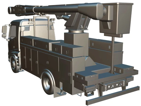 Rezoro3D Lento Vision Bucket Truck Short Body 3D Model