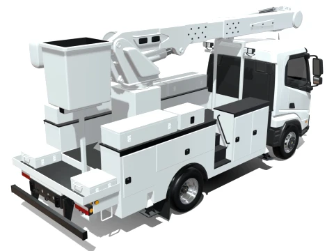 Rezoro3D Lento Vision Bucket Truck Short Body 3D Model