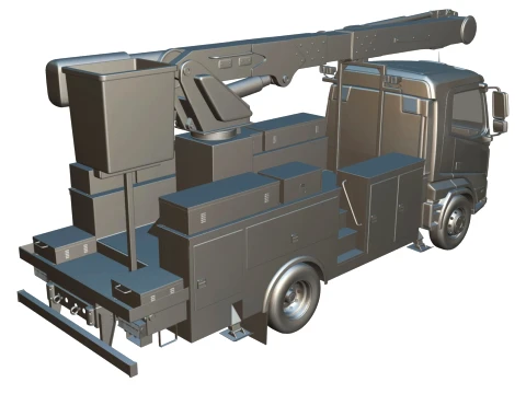 Rezoro3D Lento Vision Bucket Truck Short Body 3D Model