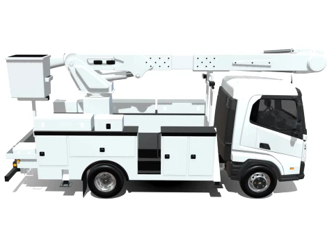 Rezoro3D Lento Vision Bucket Truck Short Body 3D Model