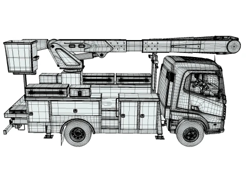 Rezoro3D Lento Vision Bucket Truck Short Body 3D Model