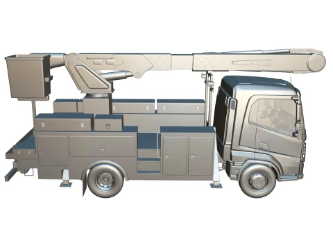 Rezoro3D Lento Vision Bucket Truck Short Body 3D Model