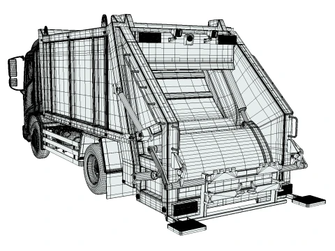 Rezoro3D Vanto Garbage Truck 3D Model