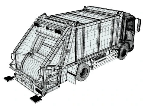 Rezoro3D Vanto Garbage Truck 3D Model
