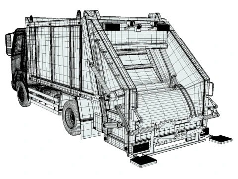 Rezoro3D Kargo Garbage Truck 3D Model