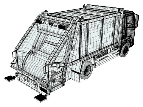 Rezoro3D Kargo Garbage Truck 3D Model
