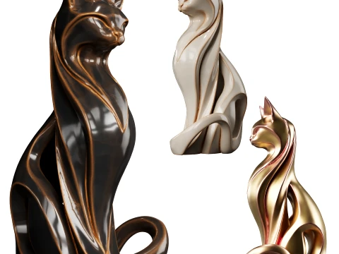 Keramiek Kat 3D Model
