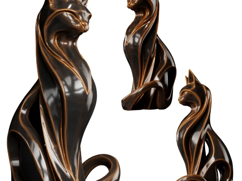 Gato Cer&acirc;mico Modelo 3D
