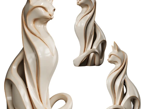 Gato Cer&acirc;mico Modelo 3D