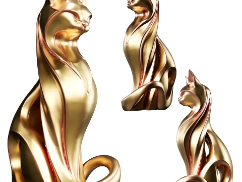 Gato Cer&acirc;mico Modelo 3D