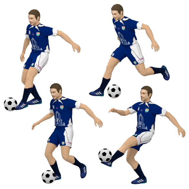 Footballer Modèle 3D .c4d .max .obj .3ds .fbx .stl .blend 
