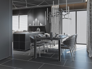 Living Room Interior 3D Scene for Cinema 4D and Octane Render 3D 模型