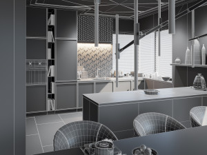 Living Room Interior 3D Scene for Cinema 4D and Octane Render 3D 模型