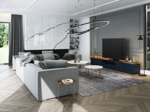 Living Room Interior 3D Scene for Cinema 4D and Octane Render 3D 模型
