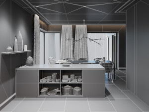 Living Room Interior 3D Scene for Cinema 4D and Octane Render 3D 模型
