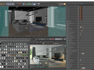 Living Room Interior 3D Scene for Cinema 4D and Octane Render 3D 模型