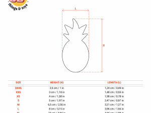 STL Pineapple Shaped Cutter Set - 9 Sizes Perfect for Biscuits Jewelry Making and Crafts Unique 3D Print Model