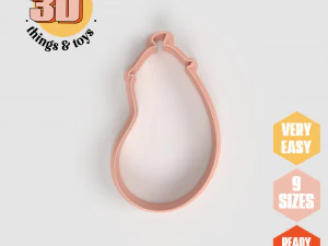 Набір різаків у формі баклажанів STL - 9 розмірів, які ідеально підходять для виготовлення бісквітів та виготовлення ювелірних виробів. Унікальний 3D Принт Модель