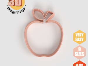 STL Apple Shaped Cutter Set - 9 Sizes Perfect for Biscuits Jewelry Making and Crafts Unique 3D Print Model