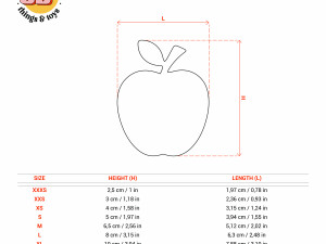 STL Apple Shaped Cutter Set - 9 Sizes Perfect for Biscuits Jewelry Making and Crafts Unique 3D 프린트 모델