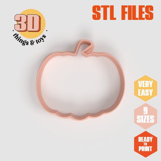 STL Pumpkin Shaped Cutter Set - 9 Sizes Perfect for Biscuits Jewelry Making and Crafts Unique 3D Print Model .c4d .max .obj .3ds .fbx .stl .blend 