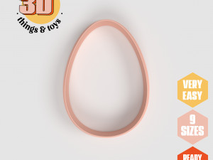 STL Egg Shaped Cutter Set - 9 Sizes Perfect for Biscuits Jewelry Making and Crafts Unique 3D Print Model