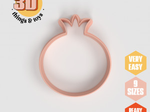 STL Pomegranade Shaped Cutter Set - 9 Sizes Perfect for Biscuits Jewelry Making and Crafts Unique 3D Print Model
