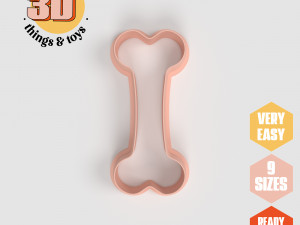 STL Bone Shaped Cutter Set - 9 Sizes Perfect for Biscuits Jewelry Making and Crafts Unique 3D Print Model