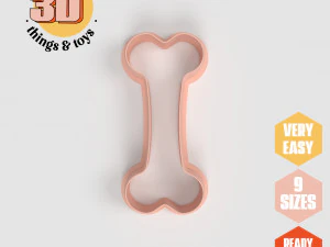 Juego de cortadores con forma de hueso STL, 9 tama&ntilde;os perfectos para hacer galletas, joyer&iacute;a y manualidades &uacute;nicas Modelo de impresión 3D