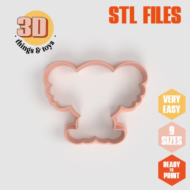 STL Koala Shaped Cutter Set - 9 Sizes Perfect for Biscuits Jewelry Making and Crafts Unique 3D प्रिंट मॉडल .c4d .max .obj .3ds .fbx .stl .blend 