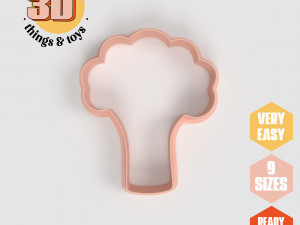 STL Brocolli Shaped Cutter Set - 9 Sizes Perfect for Biscuits Jewelry Making and Crafts Unique 3D Print Model