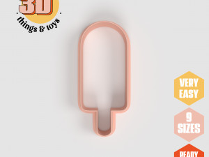 STL Ice Cream Shaped Cutter Set - 9 Sizes Perfect for Biscuits Jewelry Making and Crafts Unique 3D Print Model