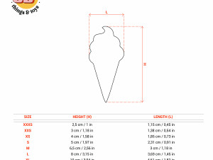 STL Ice Cream Cone Shaped Cutter Set - 9 Sizes Perfect for Biscuits Jewelry Making and Crafts Unique Model do druku 3D