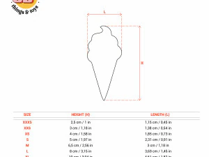 STL Ice Cream Cone Shaped Cutter Set - 9 Sizes Perfect for Biscuits Jewelry Making and Crafts Unique 3D Print Model