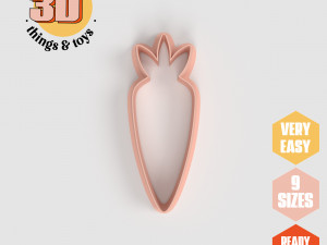 STL Carrot Shaped Cutter Set - 9 Sizes Perfect for Biscuits Jewelry Making and Crafts Unique 3D Print Model