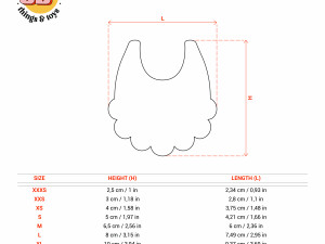 STL Baby Bib Shaped Cutter Set - 9 Sizes Perfect for Biscuits Jewelry Making and Crafts Unique 3D Принт Модель