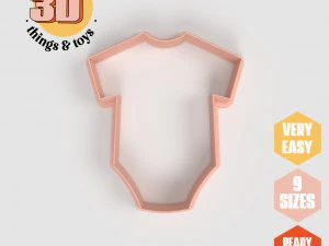 STL Juego de Cortadores con Forma de Babygrow - 9 Tama&ntilde;os Perfectos para Galletas, Fabricaci&oacute;n de Joyas y Manualidades &Uacute;nicas Modelo de impresión 3D