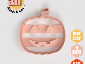 STL Halloween Pumpkim Shape Cutter Set - 9 Sizes Perfect Biscuits Jewelry Making and Crafts Unique 3D Print Model