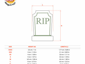 STL Halloween Tombstone Shape Cutter Set - 9 Sizes Perfect Biscuits Jewelry Making and Crafts Unique Model do druku 3D