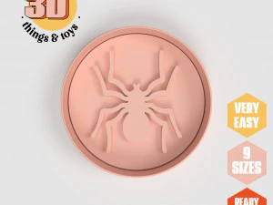 STL Juego de cortadores en forma de ara&ntilde;a de Halloween - 9 tama&ntilde;os Galletas perfectas Fabricaci&oacute;n de joyas y manualidades &Uacute;nicas Modelo de impresión 3D