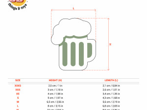 STL Party Beer Mug Shaped Cutter Set - 9 Sizes Perfect Biscuits Jewelry Making and Crafts Unique Modelo de Impressão 3D