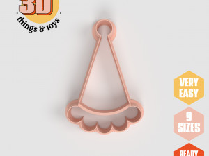 STL Party Pompom Hat Shape Cutter set - 9 Sizes Perfect andBiscuits Jewelry Making and Crafts Unique Modelo de Impressão 3D