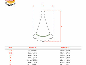 STL Party Pompom Hat Shape Cutter set - 9 Sizes Perfect andBiscuits Jewelry Making and Crafts Unique 3D Print Model