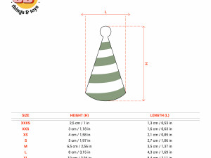 STL Party Strips Hat Shape Cutter set - 9 Sizes Perfect andBiscuits Jewelry Making and Crafts Unique 3D Принт Модель